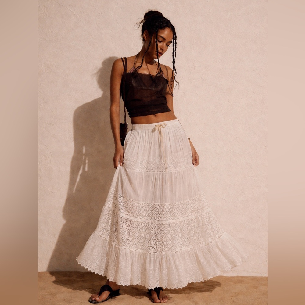 Cottagecore Lace Maxi Skirt NWOT